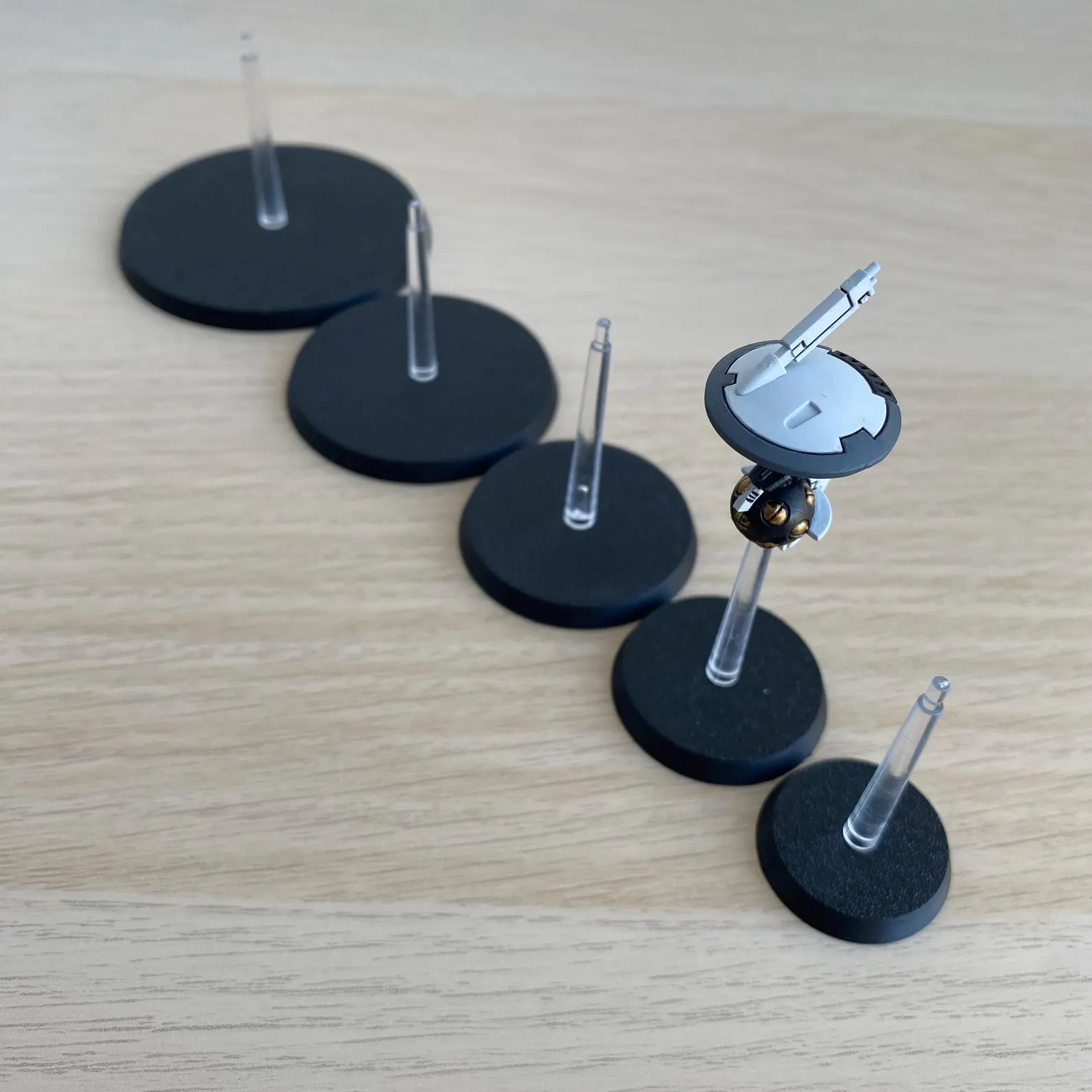 Flight stands with clear acrylic stems